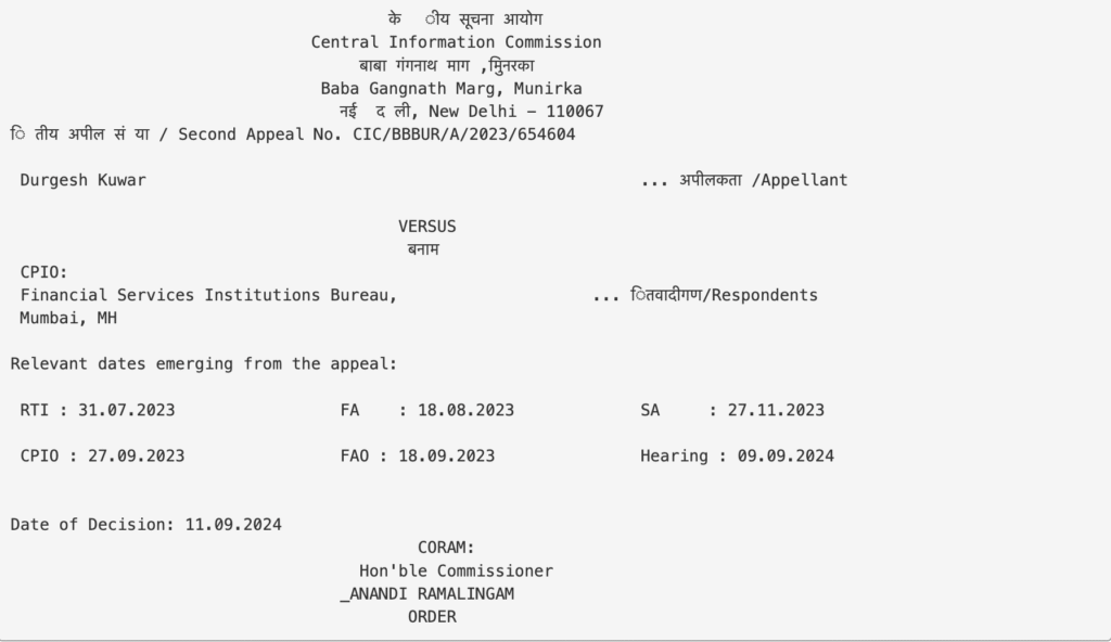 RTI Appeal on Pankaj Dwivedi’s Appointment Dismissed by Commission
